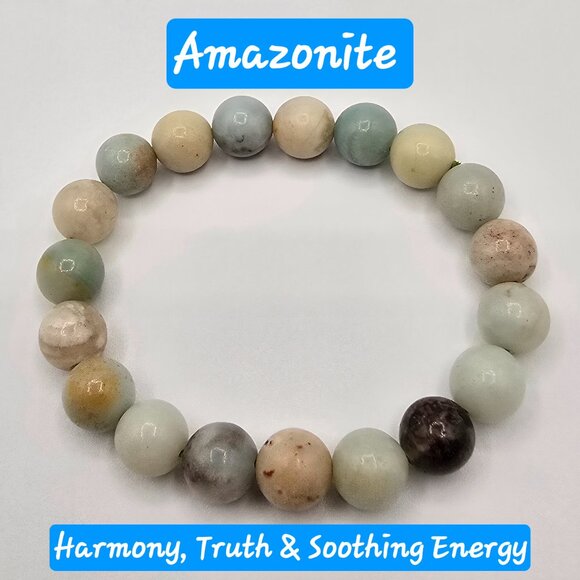 Amazonite 10mm Bracelet – Harmony, Truth & Soothing Energy - Picture 1 of 3